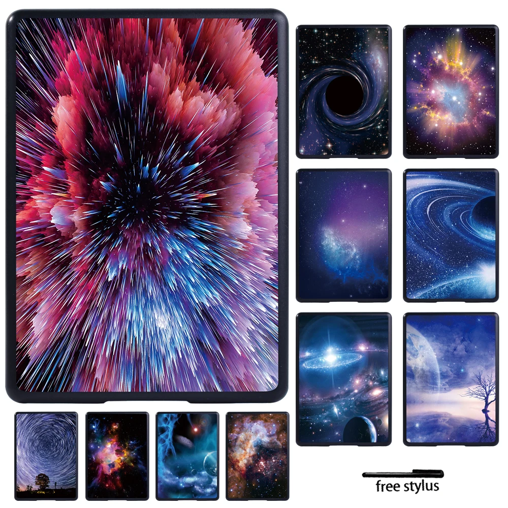 

Tablet Case for Kindle Paperwhite 1 5th/2 6th/3 7th/4 10th/Kindle 10th Gen 2019/8th Gen 2016 Space Pattern Rotective Shell + Pen