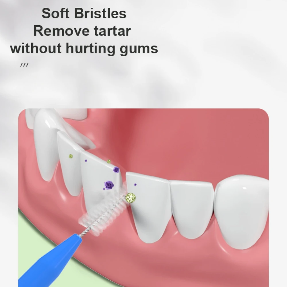 60개 I자형 컬러풀 브러시 픽스 교정용 치아 틈새 브러시 치간 브러시 치아 교정기 청소용 부드러운 브러시