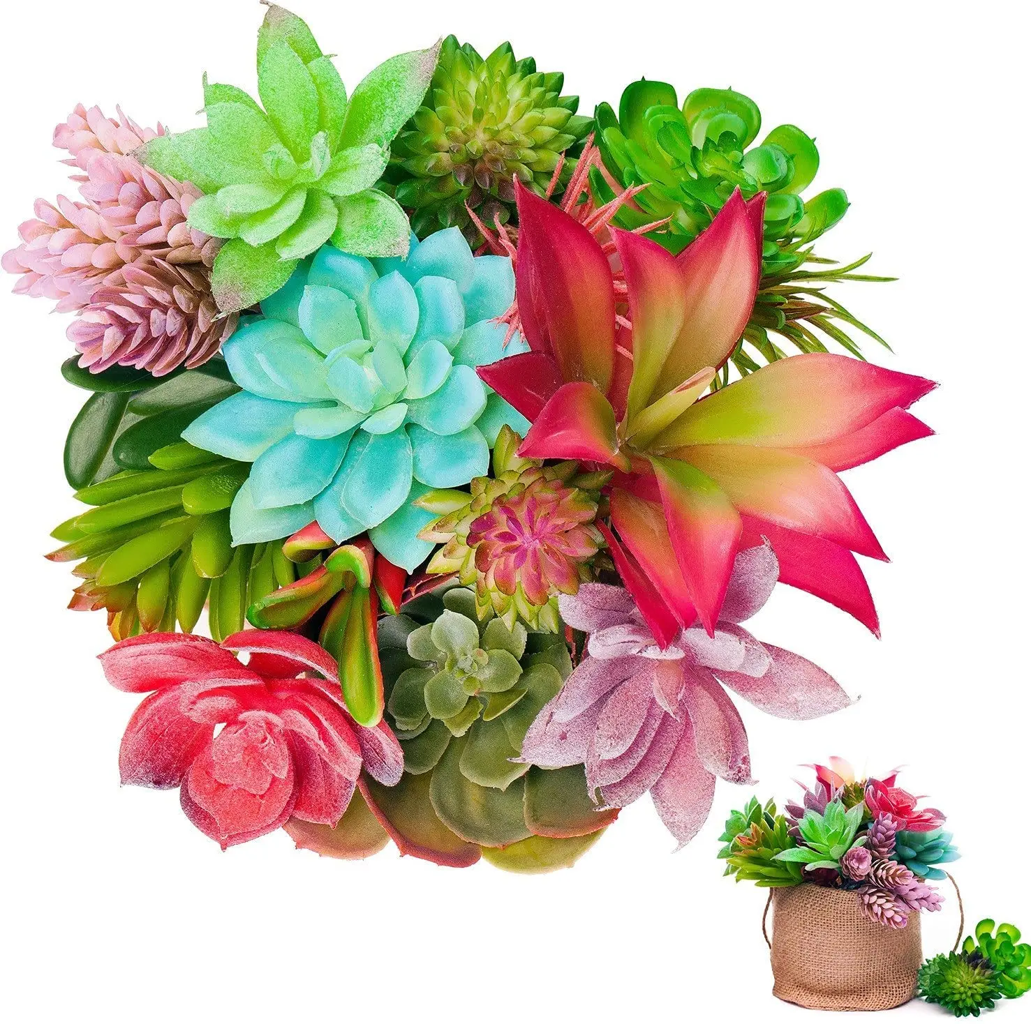 

Artificial Succulents Unpotted Mini Plants - 16PCS for Perfect Mini Greenery Set, Faux Assorted Small Bulk Flowers