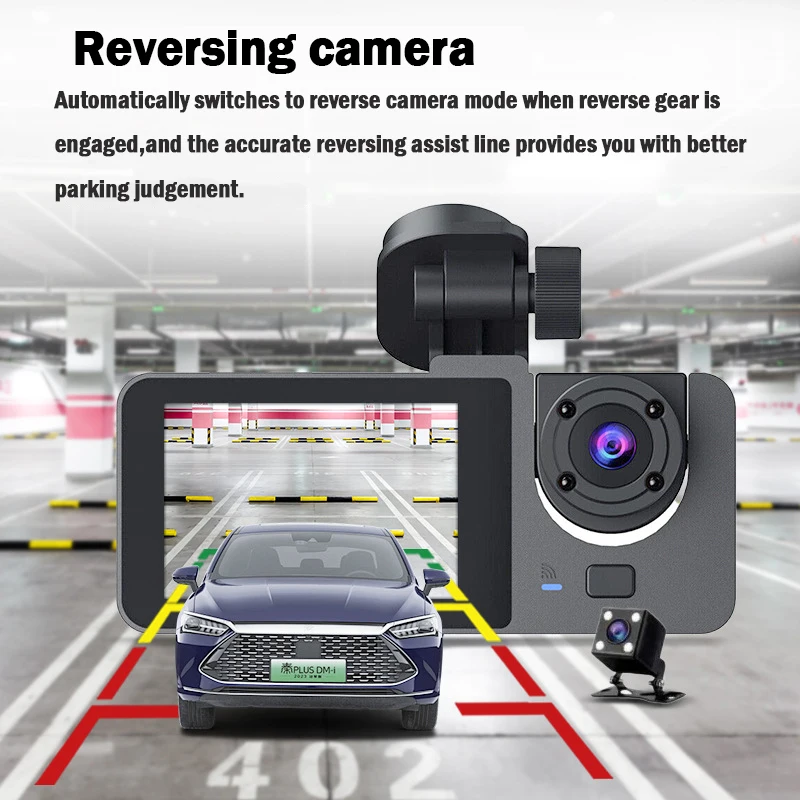 3Channel Dash Cam for Car 1080P Video Recorder With WIFI APP Night Vision Dashcam Car DVR 2Lens Front inside Rear View Camera