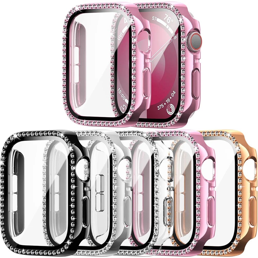 Luxurious Bling Bumper Screen Protector with Diamond Case & Glass