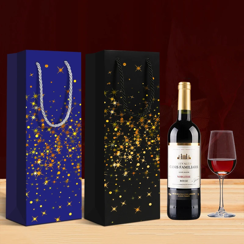 

Упаковочные коробки для одной винной бутылки, бронзирующие фотообои, подарки, пиво, напитки, черная сумка-тоут, хранение напитков в форме шампанского