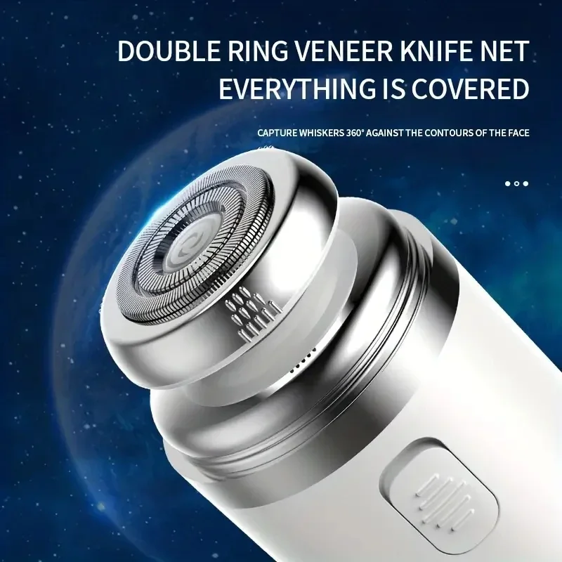 2 IN 1 Mini Portable Electric Capsule Shaver Nose Hair Trimmer Rechargeable Electric Beard Scraper Knife For Men's Travel Razor Electric Shaver