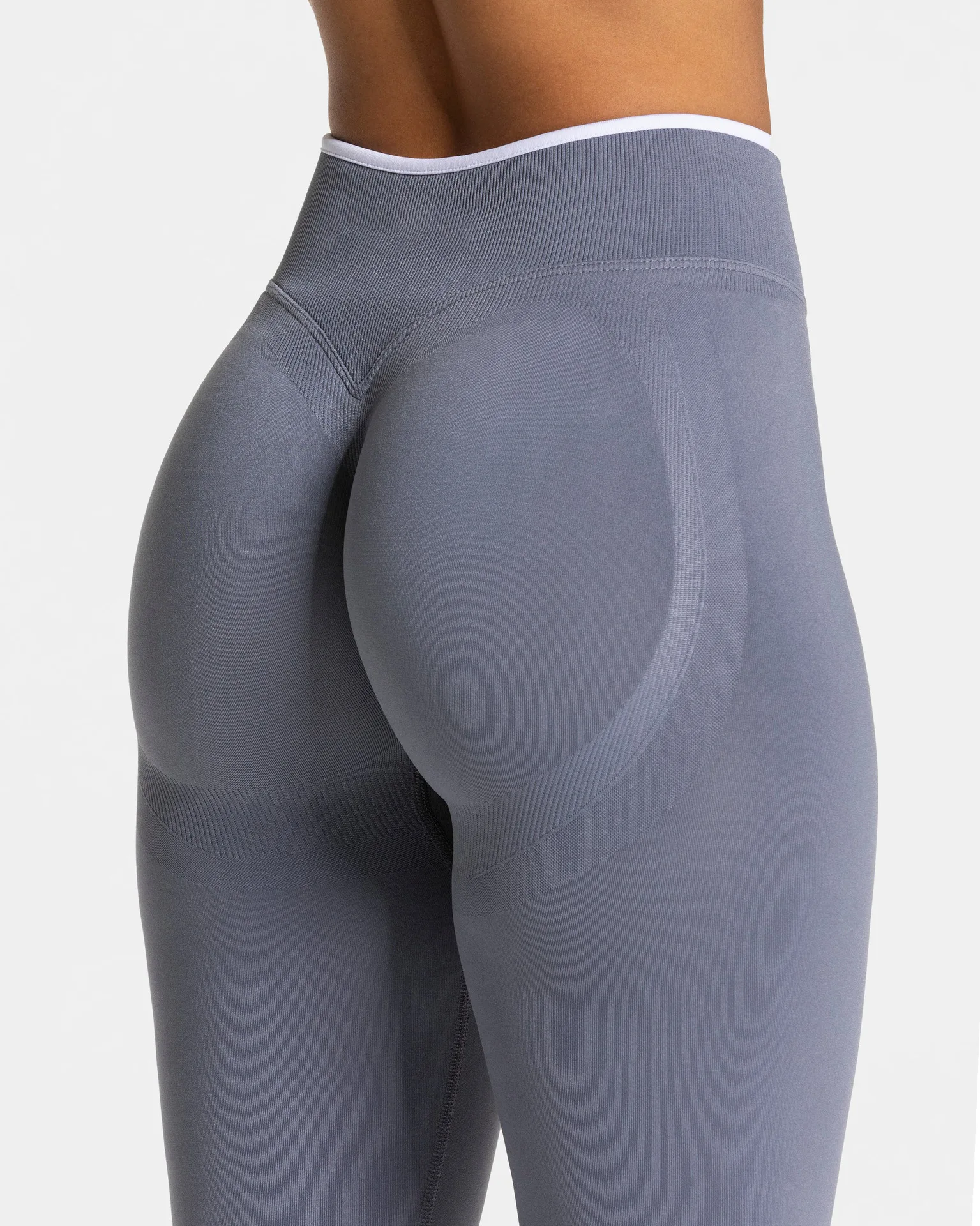 Women Solid Color Seamless Leggings White Edge Waist Tight High Waist Hip Lifting Yoga pants 2026New 3