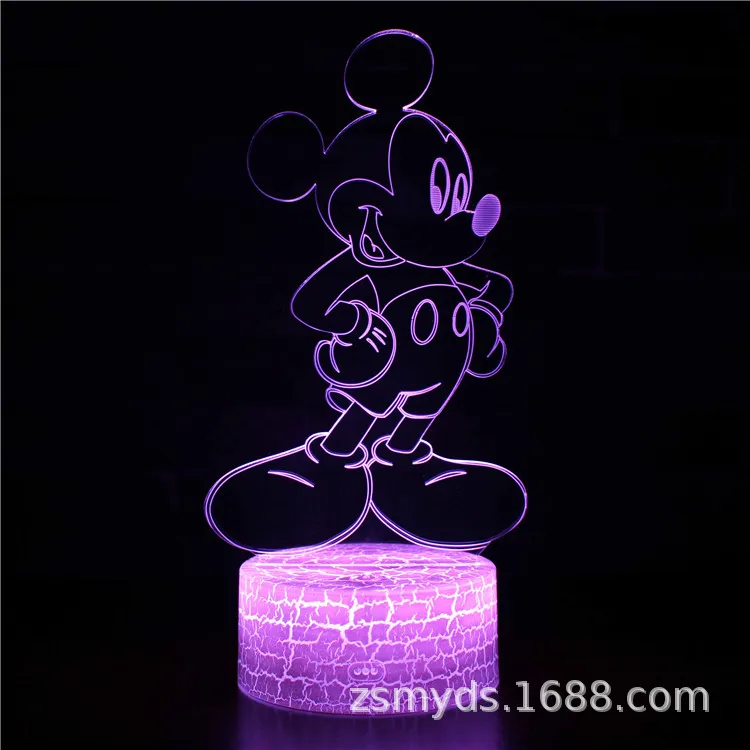 Anime Mickey & Minnie 3D Illusion Night Light Lamp Ornaments Figure Led Acrylic Panel Lights for Bedroom Decor Kid Gift Hot Toys images - 6