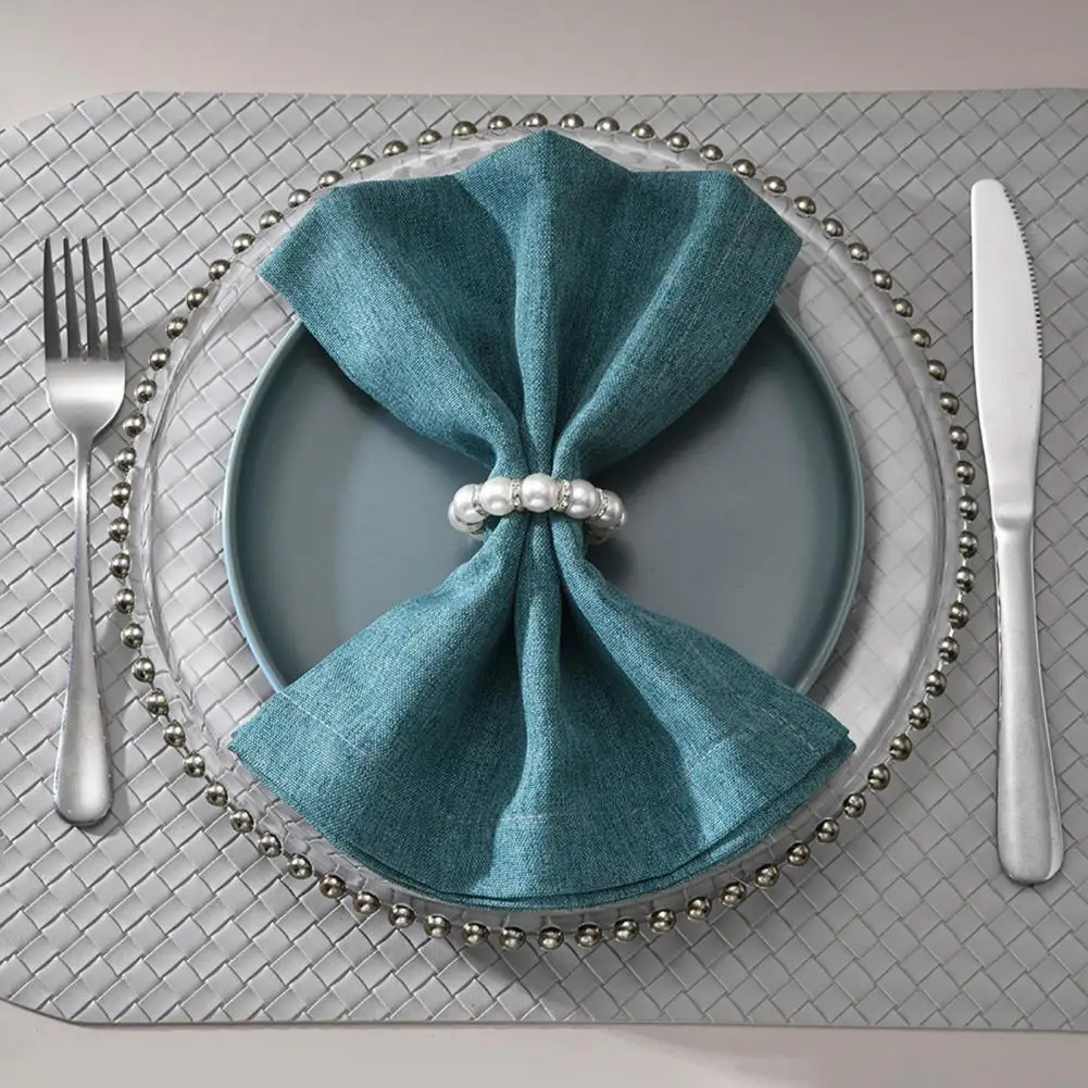 

Durable Napkin Rings High-quality Metal Napkin Rings Chic Napkin Rings Elegant Pearl Beaded Table Decor for Dining Parties