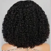 Perruques Bob bouclées crépues sans colle perruque de cheveux humains malaisiens 13x4 HD perruques frontales en dentelle porter et aller perruques Bob courtes bouclées profondes pour les femmes 5