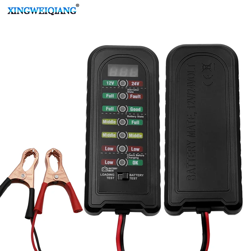 

Portable 12V 24V Car Battery Tester Battery Testing Tool With LED Indicator Fault Analyzer Overload Test BT170 / BT180