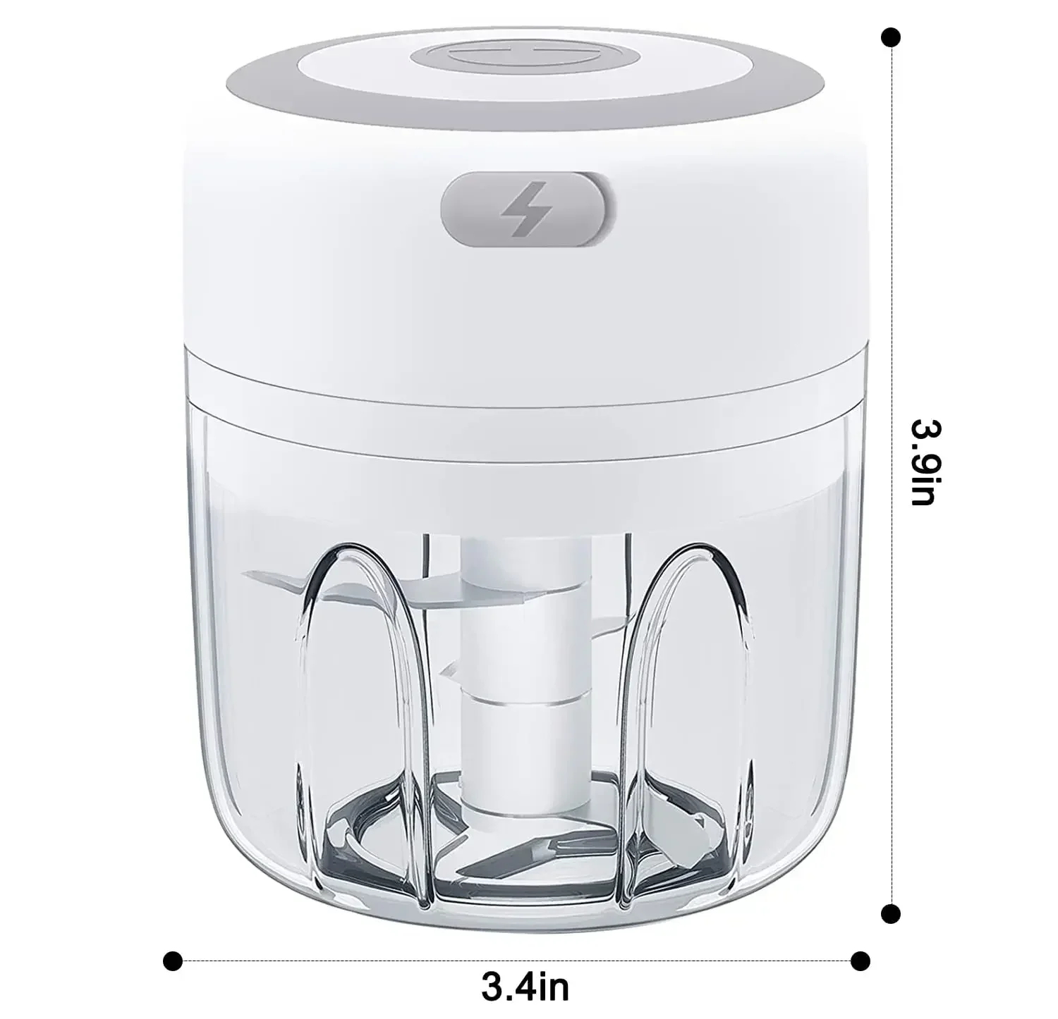 300ML Electric Garlic Chopper USB Charging Food Vegetable Meat Crusher Stainless Steel Mini Chili Garlic Masher Kitchen Gadgets Electric Meat Grinder