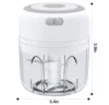 300ML Electric Garlic Chopper USB Charging Food Vegetable Meat Crusher Stainless Steel Mini Chili Garlic Masher Kitchen Gadgets 6