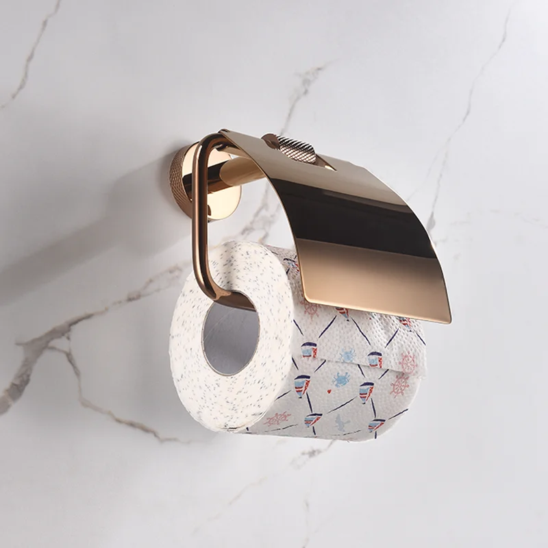Rose Gold Stainless Steel Wall Hook Toilet Paper Holder Towel Bar Bathroom Accessories