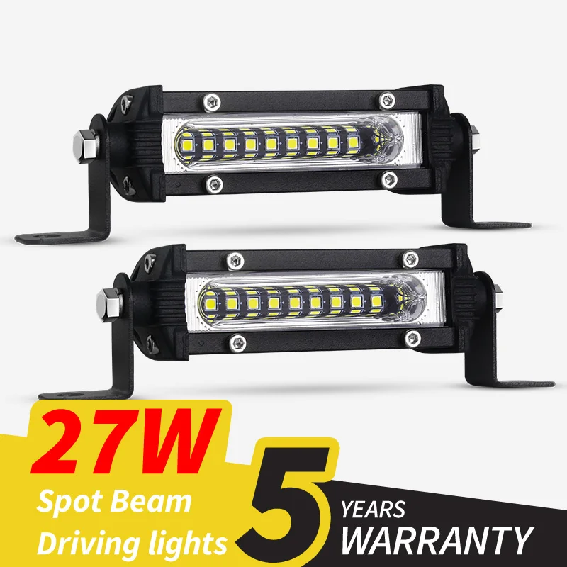 미니 LED 제논 화이트 라이트 바, 주행 안개등, 지프 트럭 오프로드 ATV 4WD 4x4 호환, 9 LED