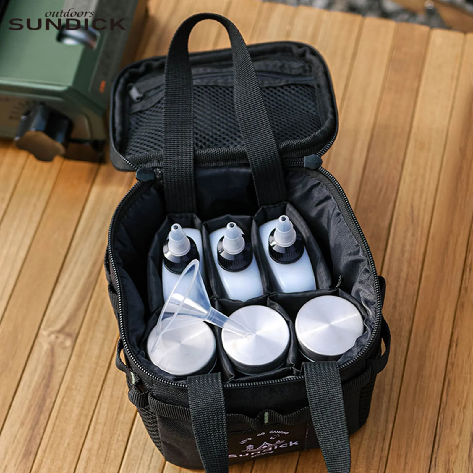 SUNDICK Camping Seasoning Bottle Set with Storage Bag Outdoor Spice Jar Portable Multifunctional Lightweight for Outdoor Picnic spice container