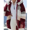 Oversized Jacket for Women Coat 2024 Autumn Winter Warm Plush Pocket Hooded Streetwear Loose Lady Zipper Cashmere Outerwear Coat 6