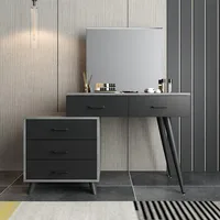 Ensemble de chambre à coucher de luxe pour adultes, avec commode et lit queen size, idéal pour hôtel, confortable, mobilier de maison 4