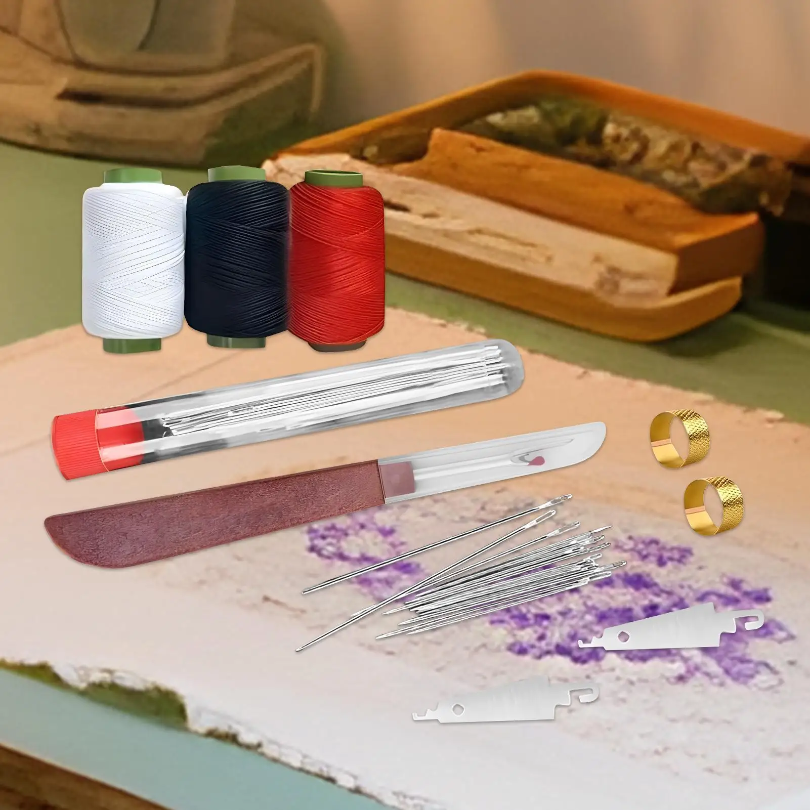 37-piece sewing tool set Needle &Thread Tools complete sewing kit Includes needle threader seam jointer 25 needles threads