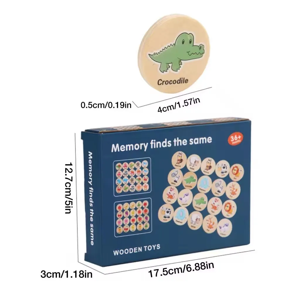 Memory Chess Game With Animal And Fruit Patterns For Toddlers_voghion.com