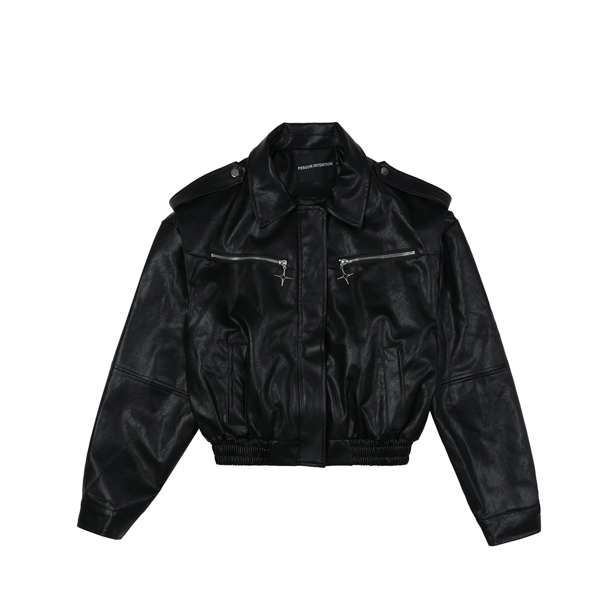 

Куртка женская из ПУ кожи, короткая верхняя одежда на молнии, с воротником-поло, модный брендовый свободный пиджак в стиле ретро, весна-осень