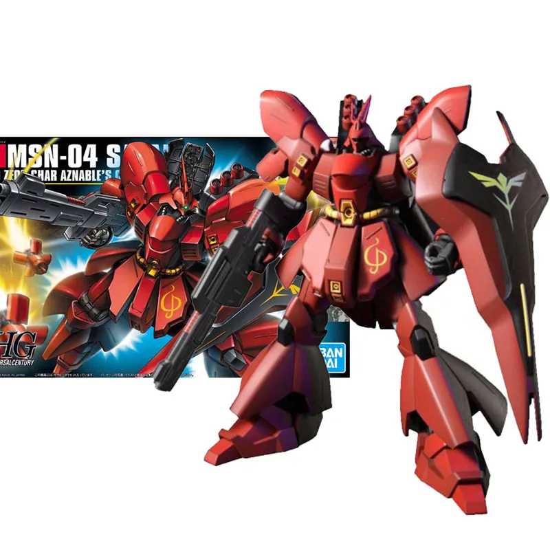 

Bandai Figure Gundam Model Kit Anime Figures HG MSN-04 Sazabi Mobile Suit Gunpla Action Figure Toys For Children's Gifts