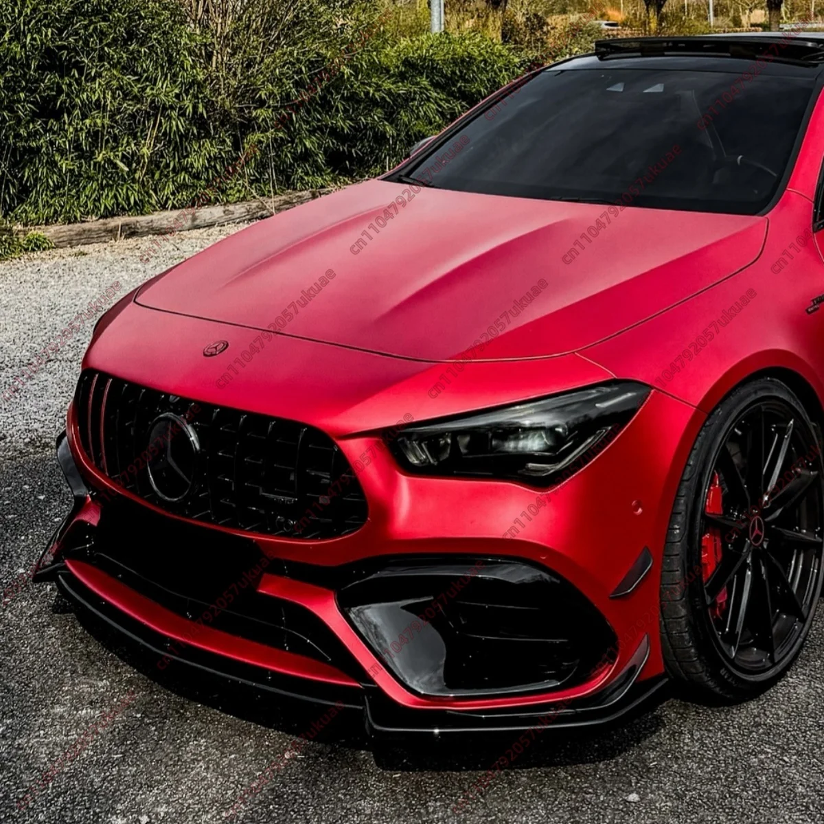 맥스턴 스타일 프론트 범퍼 립 스플리터 (메르세데스-AMG CLA 45 에어로 C118 2019-2025 언더 턱 아프런 스포일러 ABS 바디 키트 튜닝)