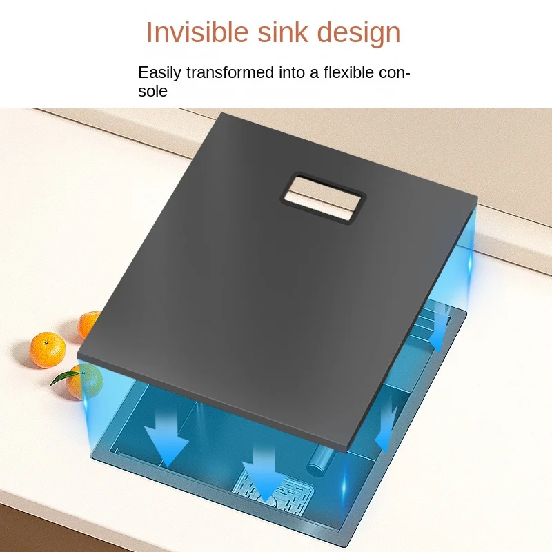 Small Black Kitchen Sink Above Counter or Undermount 304 Stainless Steel Single Bowl Washing Basin Drain Accessories for Kitchen