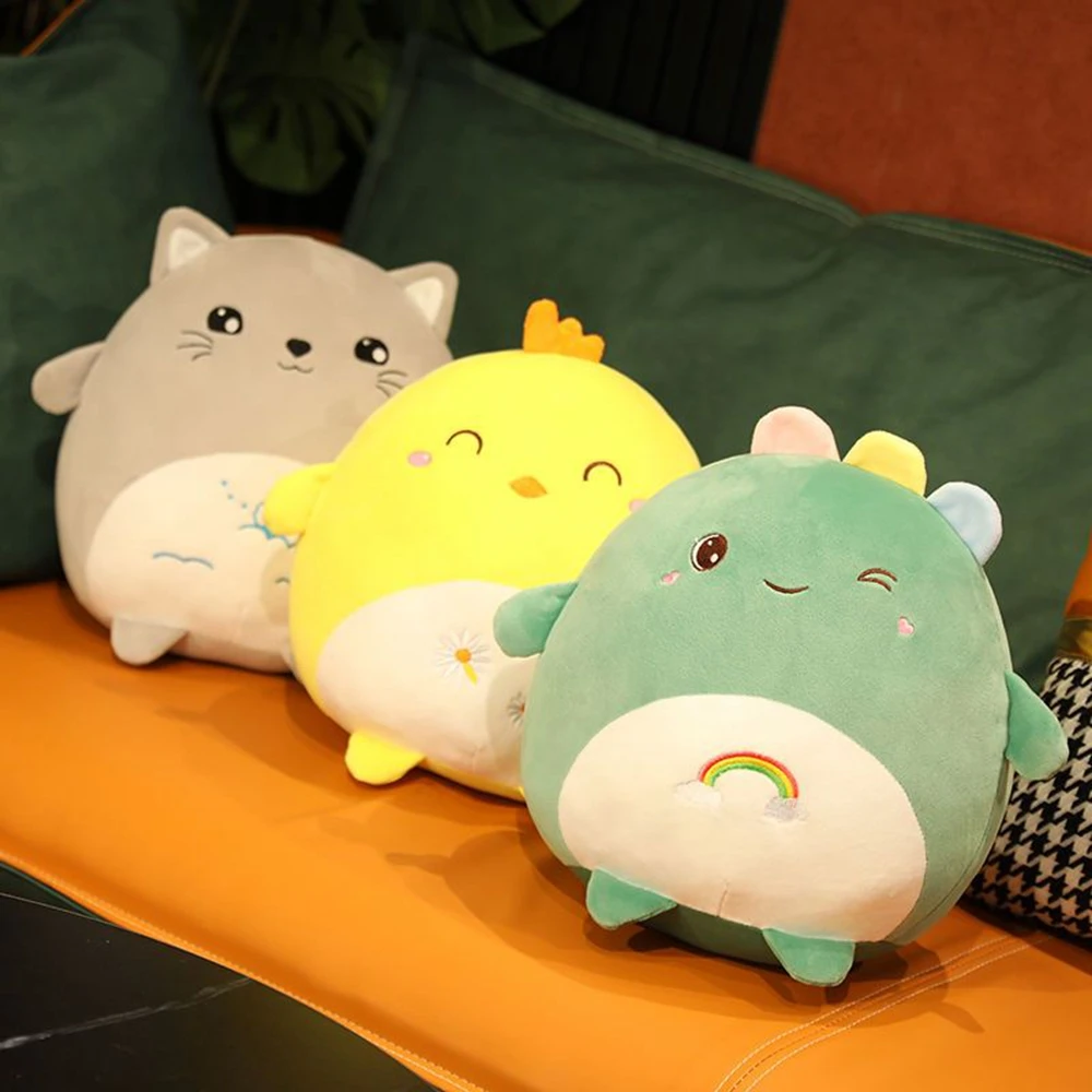 25CM Cute Dinosaur Plush Toy Animal Chick Dinosaur Cat Rabbit Soft Sleeping Pillow Doll Send Children Birthday Christmas Gift