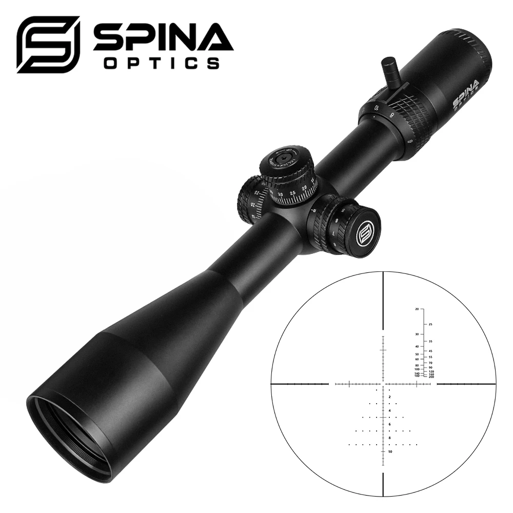 Cannocchiale Da Caccia SPINA OPTICS 6-24x50 FFP - Reticolo Mil-dot, Impermeabile, Per Tiro Di Precisione - Foto 10