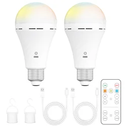 Rechargeable LED Emergency Bulb with Remote Control (2PCS kit)