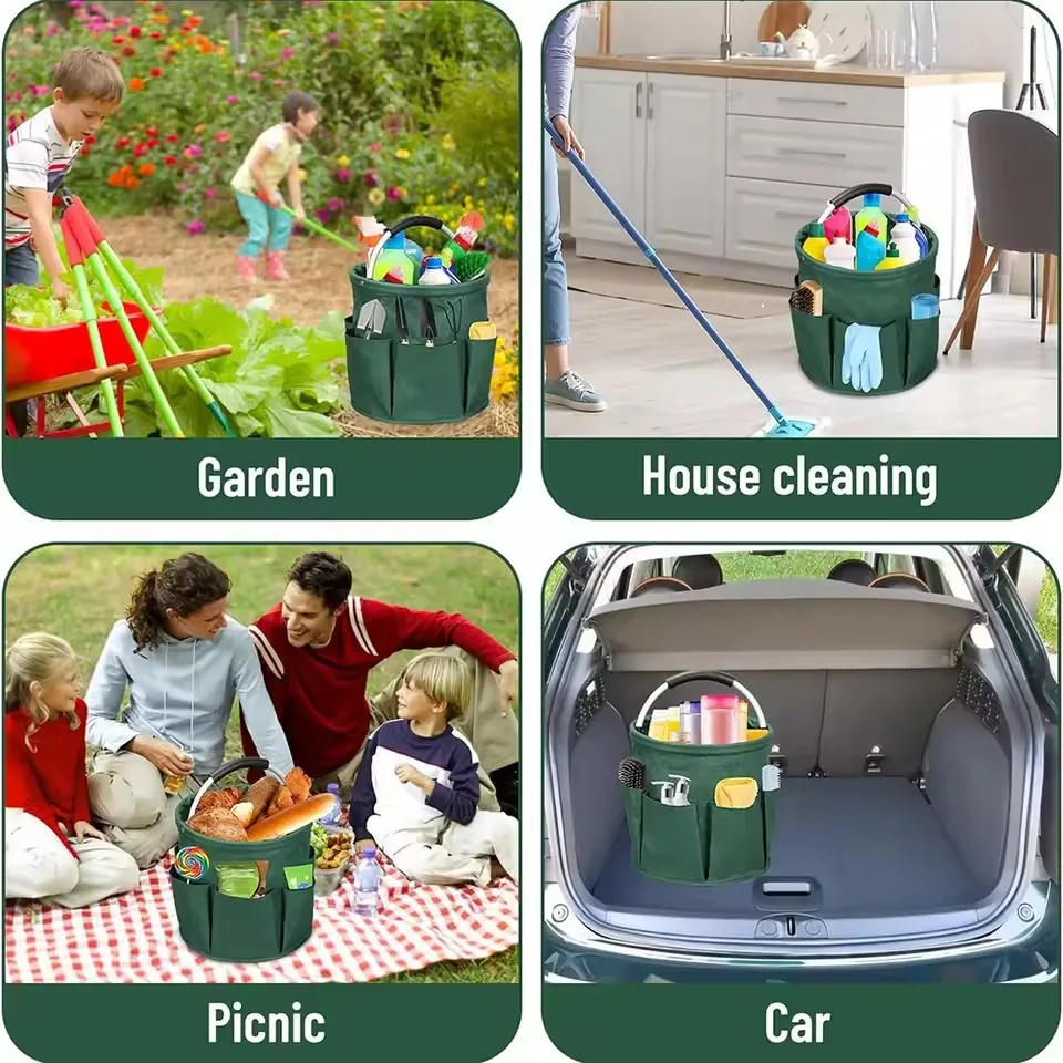 Collapsible Oxford Cloth Storage Basket for Picnic and Gardening