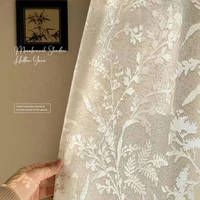 French Elegant Sheer Curtains for Living Room Luxury Tulle for Window Drapes for Bedroom Decor Tree Shadow Light Filtering 1