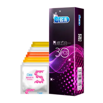 30pcs Natural Rubber Condoms 5 Types Dotted Penis Sleeves For Men Sex Toy Adult Product Ultra Thin Condom Contraception Sex Shop 1