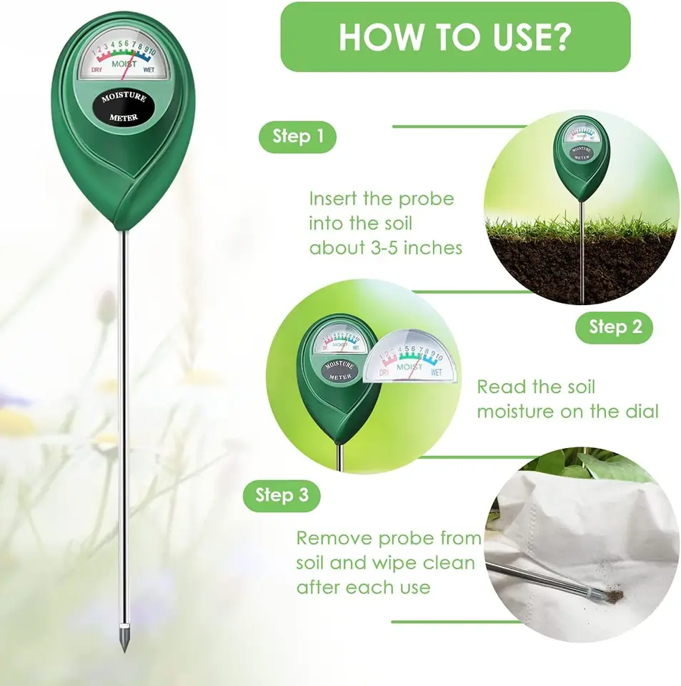Sonde à Sol En Acier Inoxydable - Testeur D'humidité Manuel Pour Plantes En Pot (longueur 36 Cm)
