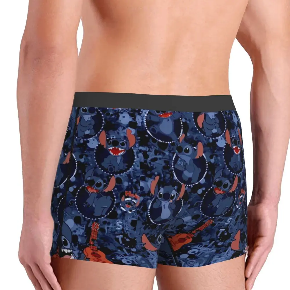 Custom Stitch Lion Cute Boxers Shorts Men's Disney Movie Briefs Underwear Fashion Underpants