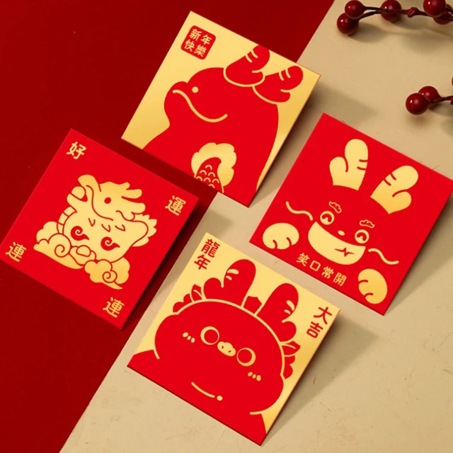 Festive Envelope Cartoon Dragon Chinese New Year Packet Set with Cute  Design