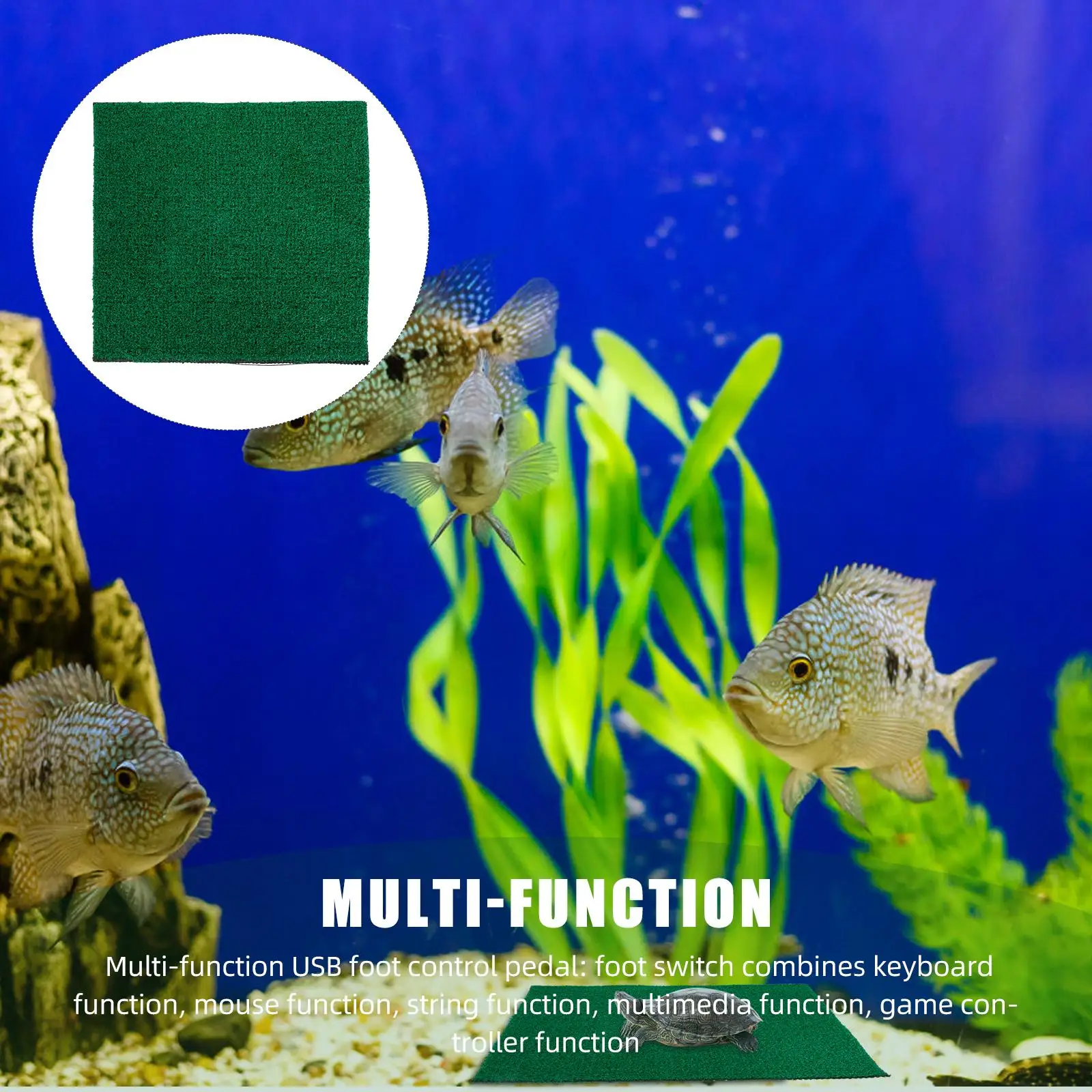 Artificial Grass Turf Mat 30X30cm Fish Tank DecorTurtle Resin Lawn Basking Platform Home Landscaping Pet Supplies 2