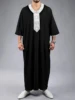 Muslim men's three-quarter sleeve prayer attire, men's Arab-style long robe