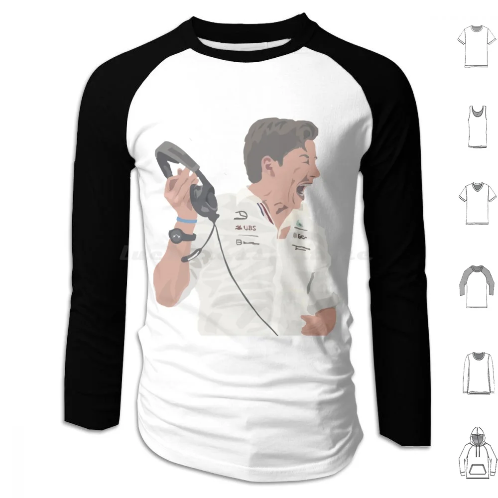 Angry Toto Wolff Felpa Con Cappuccio In Cotone Manica Lunga F1Memes F1Troll Toto Wolff Lewis Leclerc Daniel Ricciardo Sliver Perez Ando Norris