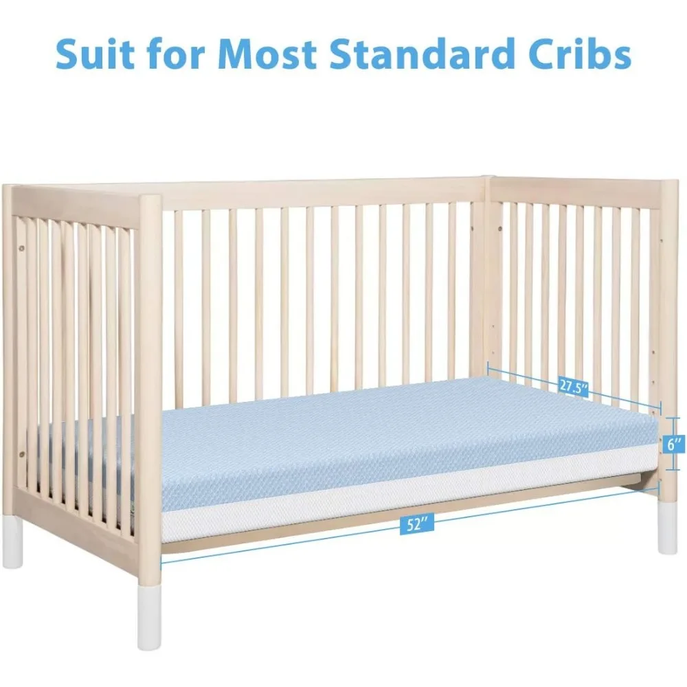 Dual Sided Comfort Memory Foam Toddler Bed Mattress, Triple-Layer Breathable Premium Baby Mattress for Infant and Toddler 6