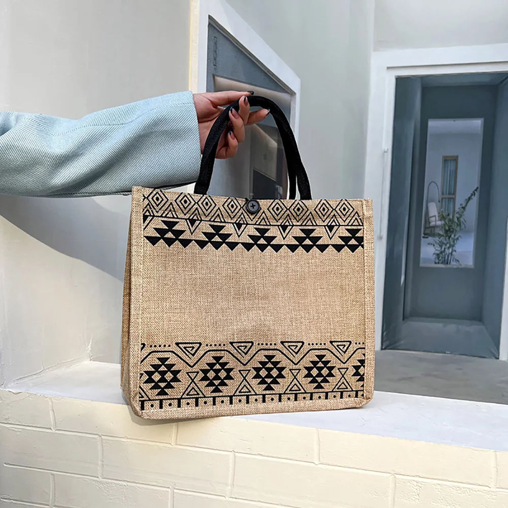 Arabic Mandala Indian Motifs Jute Tote Bag Moroccan Boho Floral Reusable  Grocery Shopping Bag Burlap…See more Arabic Mandala Indian Motifs Jute Tote