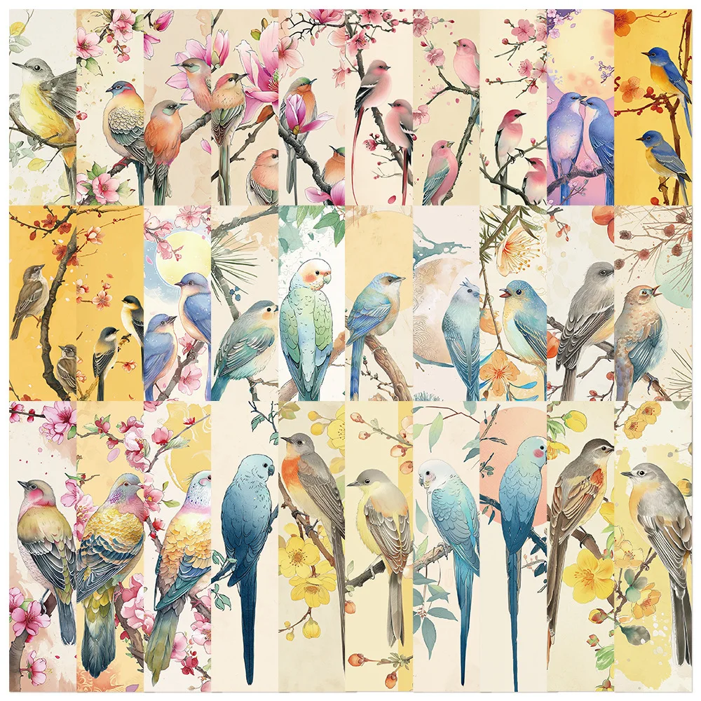 1pack/30pcs Cute Bird Bookmark Magpie Sparrow Cartoon Decoration Reading Book Page Annotation Book Students Use Paper Cards