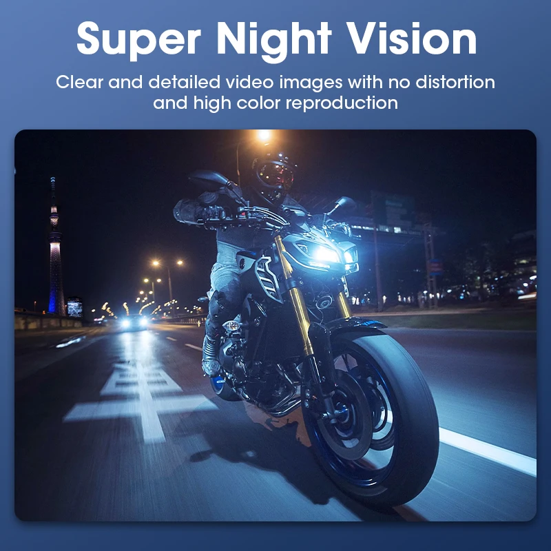Motocykl DVR 5 palec bezdrátový Carplay & Android auto IPX7 přední zadní kamera GPS navigace displej obrazovka přenosné motocykl