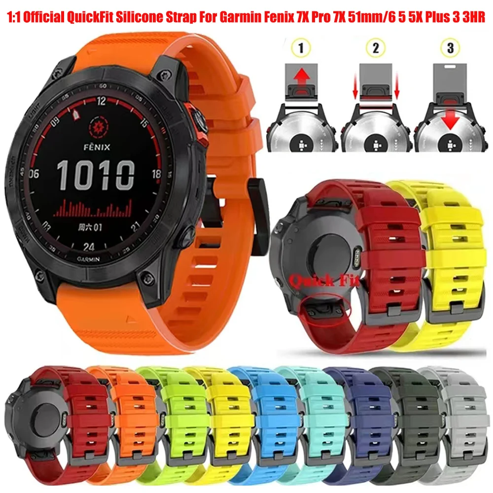 CINTURA PER OROLOGIO Garmin Fenix 6/6X/6XPro/7/7X/5/5s Cinturino Fit Rapido 22 26 mm EUR 10,71