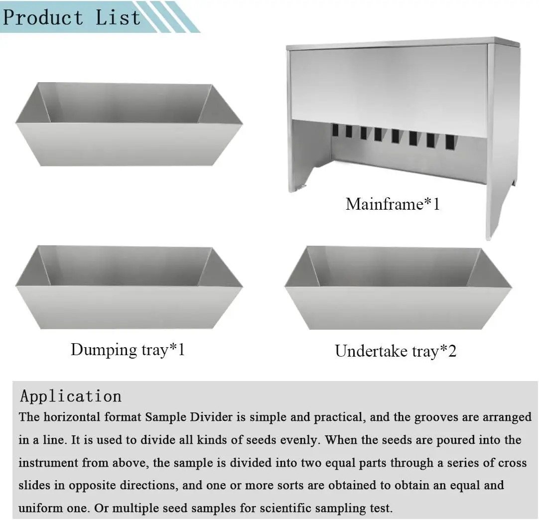 Divide Sampler Sample Divider Stainless Steel Sample Spliter for Seed (Middle & Small seed)
