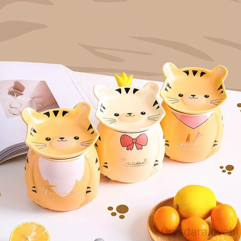 

Tiger Cute Tiger Mug With Lid Cute Ceramic Cup Household Couple Water Cup Household Coffee Milk Cup