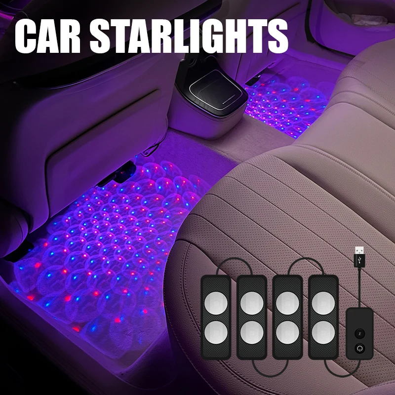

Car LED Starry Ambient Light USB Remote Music Control Multiple Modes Auto Interior Decorative Atmosphere Lamp