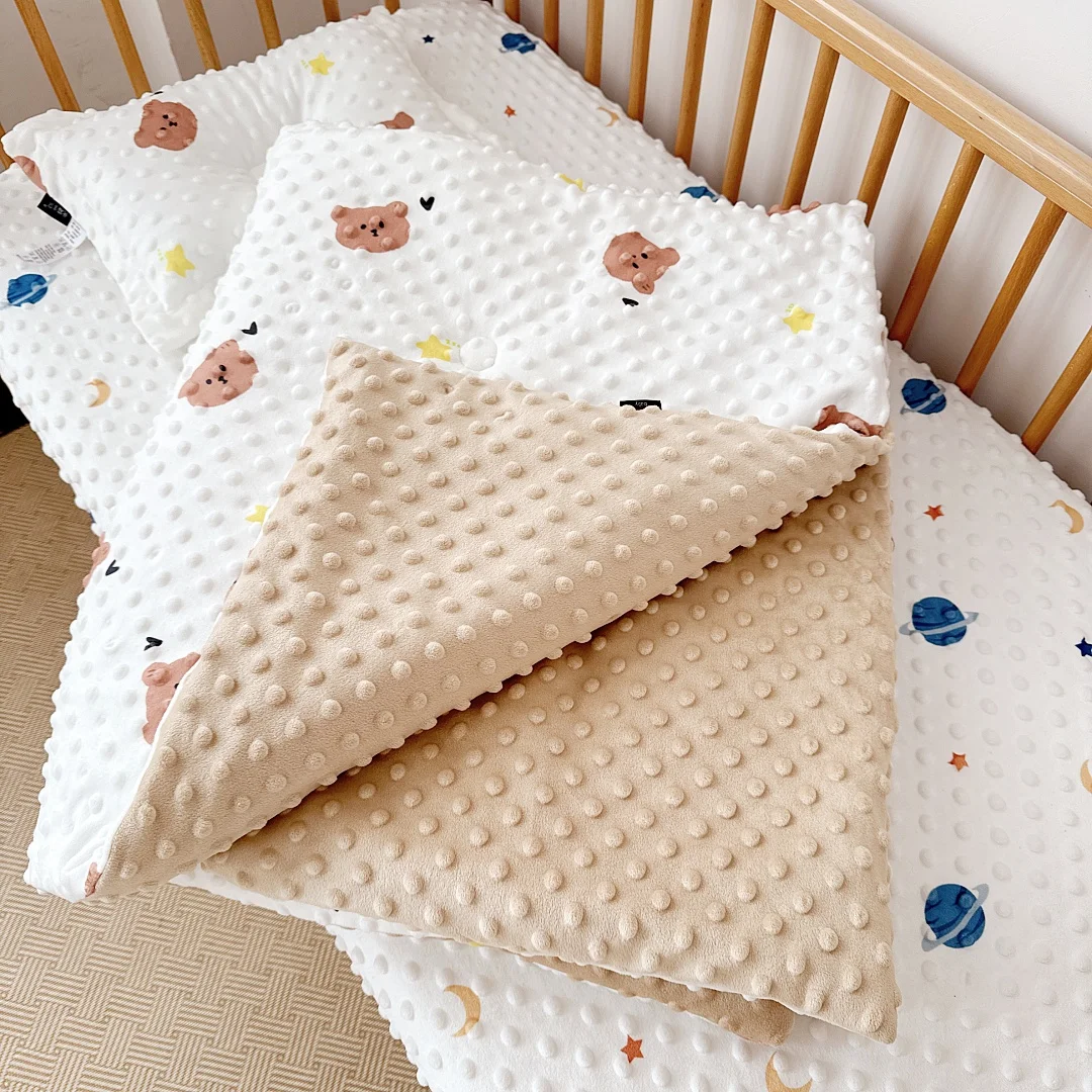 Baby Beanie Velvet Quilt Washed Cotton Embroidered Air Conditioning Quilt Kindergarten Pure Cotton Four Seasons Neutral Warm