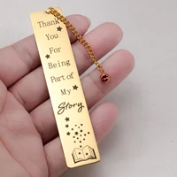 Lemegeton Customized Bookmarks with Birthstone Engraved Text Logo Rectangle Pendant Stainless Steel Jewelry Personalized Gifts