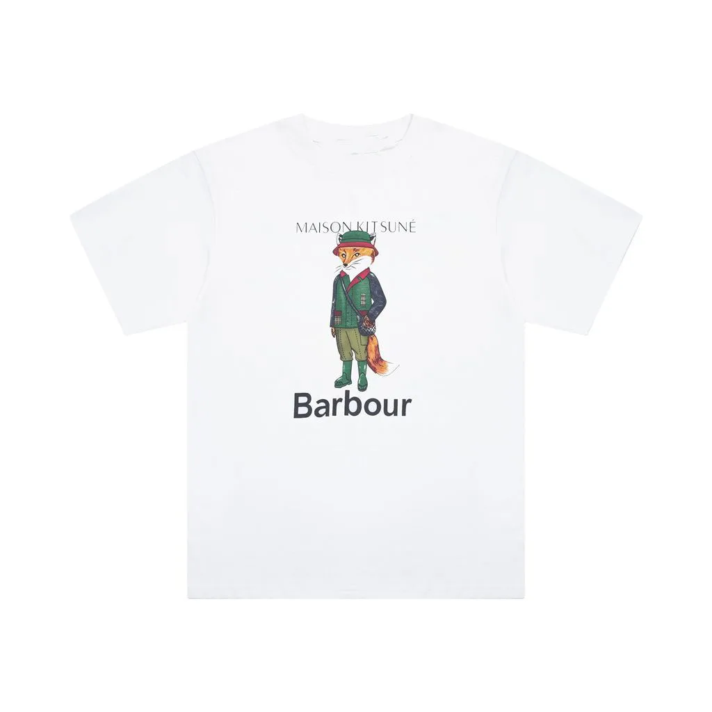 2025 MAISON KITSU Fox Barbour Printed Loose Round Neck T-shirt Casual, Niche, Versatile, Lazy Style 3