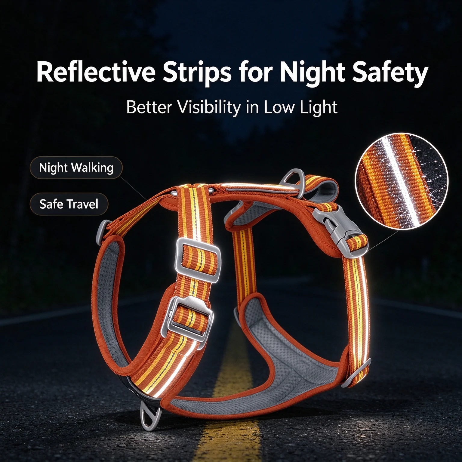 Premium Reflective Dog Harness with Dual Handles & Quick Release Buckle, Adjustable and No-Pull Design