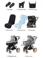 Poussette 3-en-1 pour nouveau-nés, système de voyage, siège auto, poussette haute, légère, landau pour bébé 2
